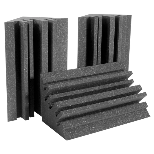 (8) 2’x1’x1′ MetroLENRD™ Bass Trap shown in Charcoal.