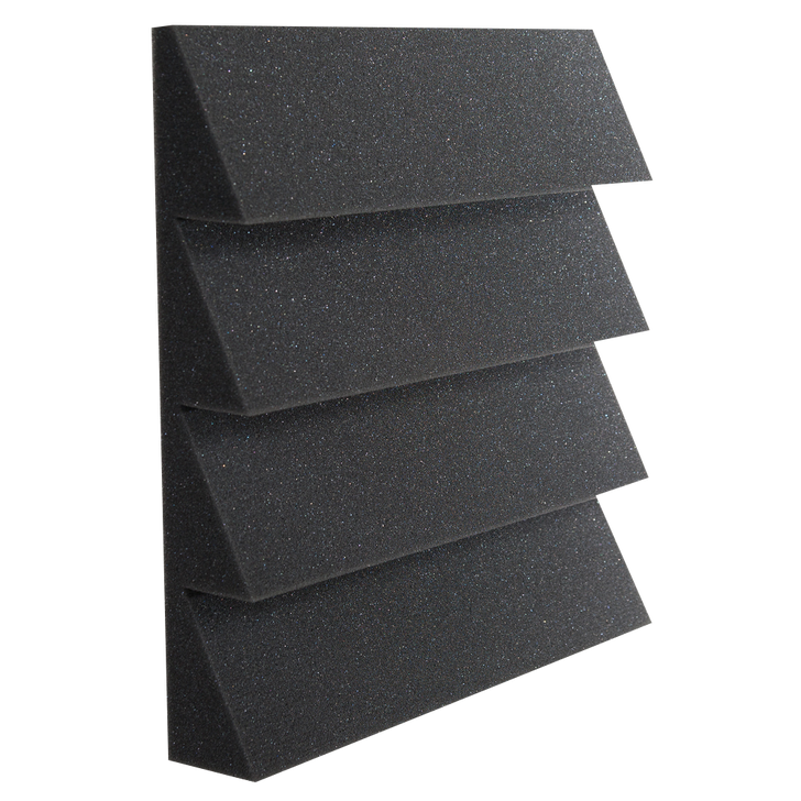 3 Thick Acoustic Foam Wedges - Charcoal Color - 2 Square Feet Per Pack