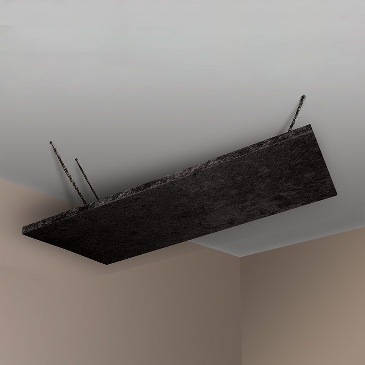 (1) SonoLite™ Cloud panel - 2’ x 4’ x 1" Panel suspended from ceiling - shown in Black Velour Fabric.