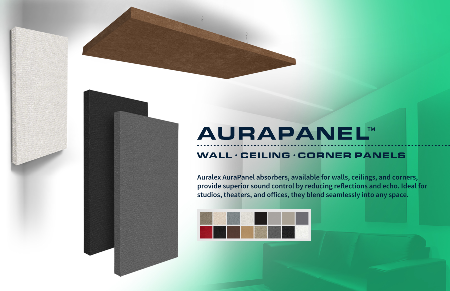 AuraPanel Wall Ceiling and Corner Absorption Panels