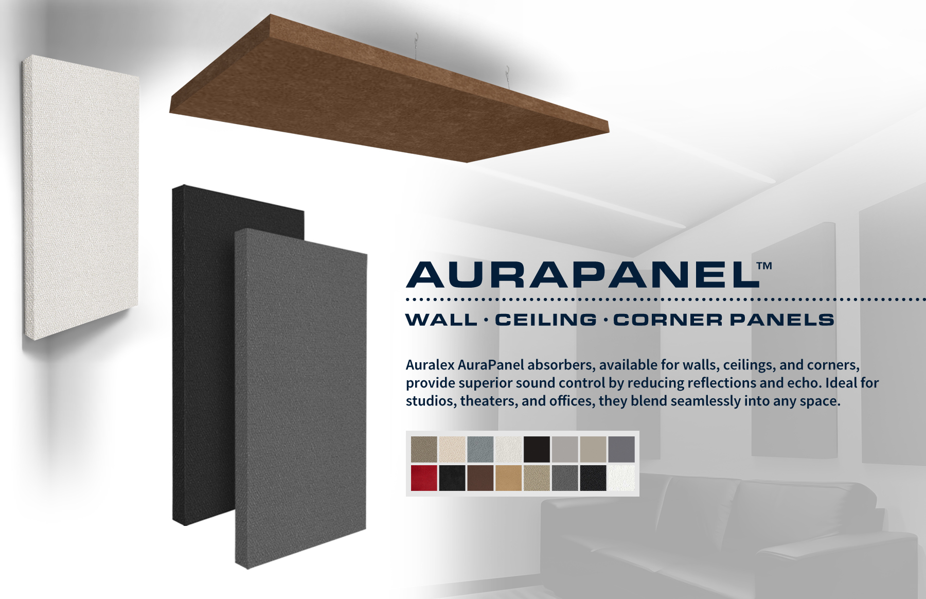 AuraPanel Wall Ceiling and Corner Absorption Panels