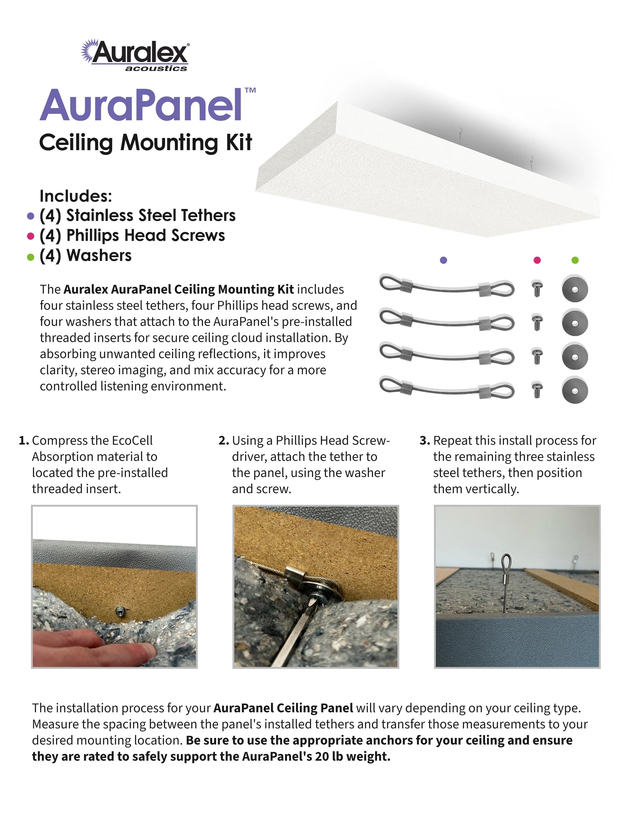 A324 panel ceiling mounting kit