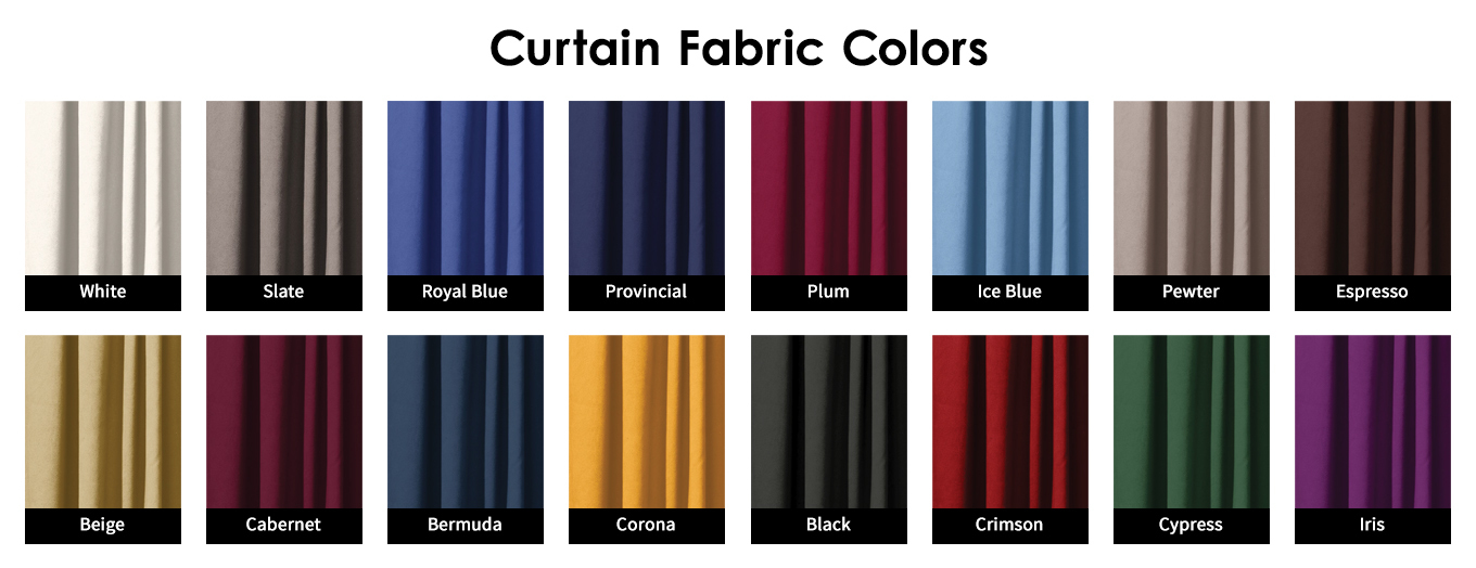 Auralex Custom Curtain Fabric Color Swatches