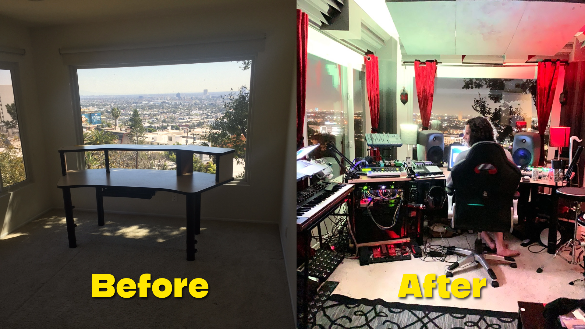 Daniel Rowland LA Install showing Studiofoam and Curtains