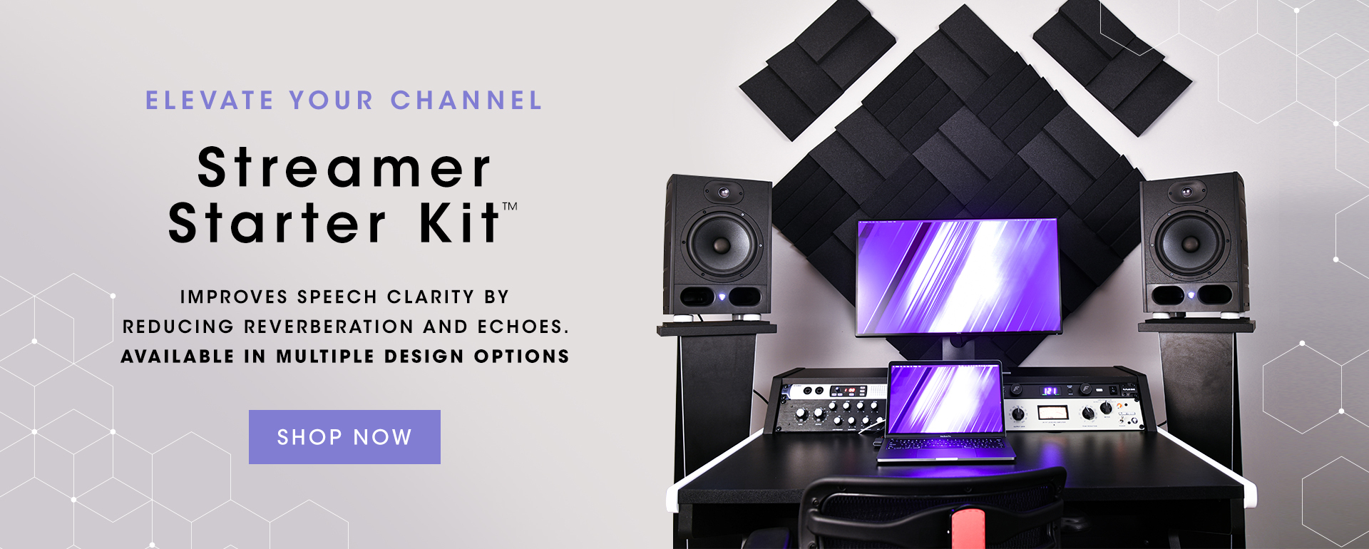 Streamer Starter Kit installed on wall shown in Charcoal