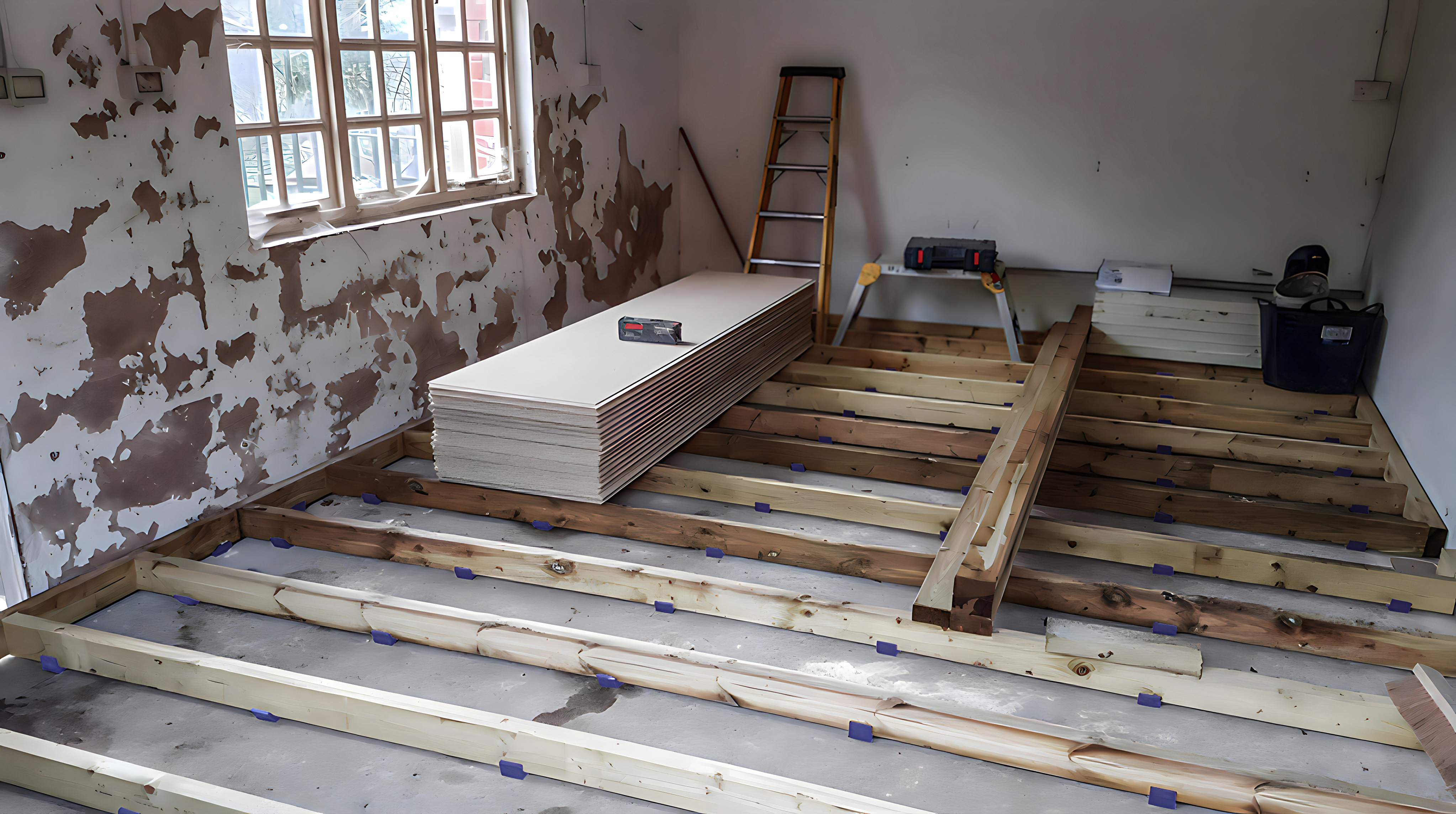 Auralex U-Boats Installed on floor Joists