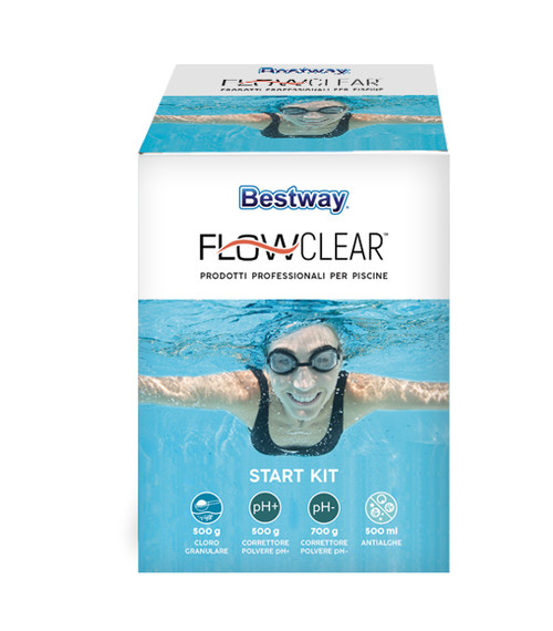 Starter kit per trattamento chimico per acqua piscina