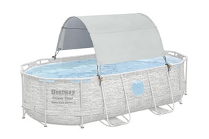 Tenda parasole per piscine fuori terra rettangolari e ovali