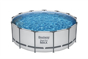 Set piscina da 396x122 cm grigio chiaro