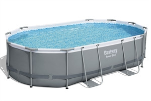 Set piscina da 488x305x107 cm grigio scuro