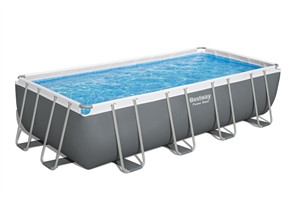 Set piscina da 549x274x122 cm grigio scuro