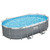 Set piscina - 488x305x107 cm grigio scuro