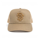 Born For This™ Monogram Logo Mesh Trucker (Sand Brown) — front