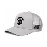Born For This™ CORE Monogram Mesh Trucker (Gray Stone) — front