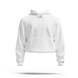 Tracy Cortez 'Airbrush' Women's Crop Hoodie (White) — front