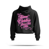 Tracy Cortez 'Airbrush' Women's Crop Hoodie (Black) — back