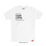 Diego Lopes 'CAMP LOPES' Tee (White X Black) — front