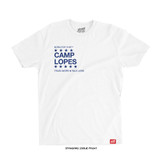 Diego Lopes 'CAMP LOPES' Tee (White X Navy) — front
