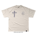 Joshua Van 'Cross Typography' Tee (Natural) — front