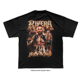 Cisco Rivera UNF fight capsule tee (Black) — Premium Heavyweight, back