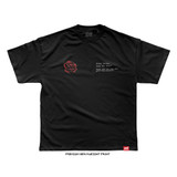 Tracy Cortez 'THE ROSE' tee (Black) — Premium Heavyweight, front