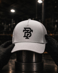 BFT Monogram Trucker Drop — Stone Gray & Sand Brown | Born For This™