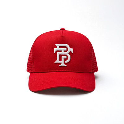 Born For This™ CORE Monogram Mesh Trucker (Red) — front