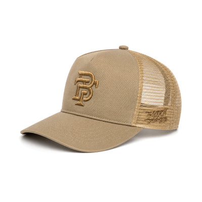 Born For This™ Monogram Logo Mesh Trucker (Sand Brown) — front