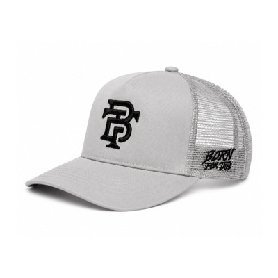 Born For This™ CORE Monogram Mesh Trucker (Gray Stone) — front