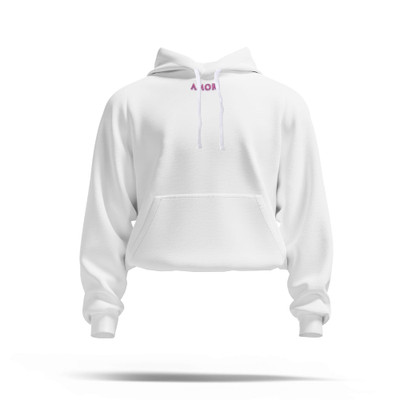 Tracy Cortez 'Airbrush' Women's Crop Hoodie (White) — front