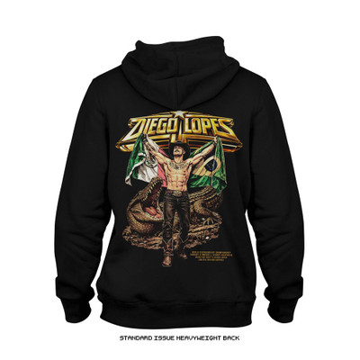 Diego Lopes UFC 325 'Estrella de Oro' Heavyweight Hoodie (Black) — back