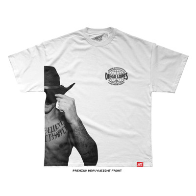 Diego Lopes UFC 325 'Worldwide' Tee (White) — front