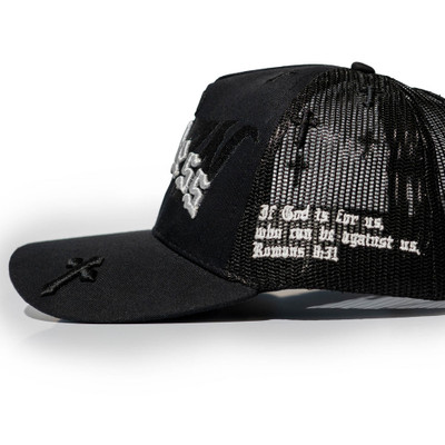 Joshua Van ' UFC 328 Born Fearless' Mesh Trucker Hat (Black) — view 4