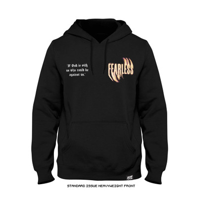 Joshua Van 'Fearless Glow' Premium + Standard Issue  Heavyweight Hoodie (Black) — front