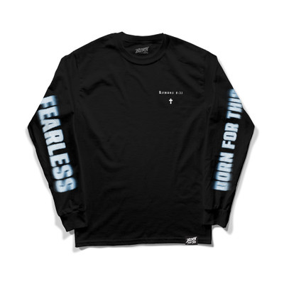 Joshua Van 'Fearless Blur' Long Sleeve Tee (Black) — front