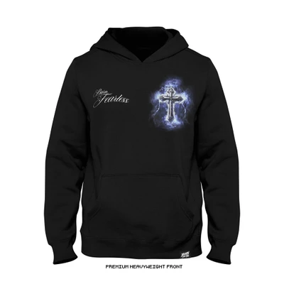 Joshua Van 'Fearless Cross' Premium + Signature Issue  Heavyweight Hoodie (Black) — front