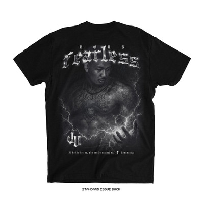 Joshua Van 'Born Fearless Photo' Tee (Black) — back