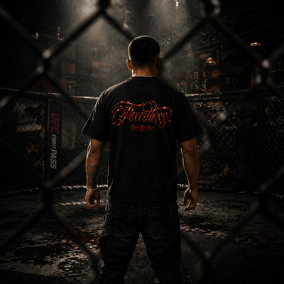 Joshua Van 'UFC 328 Team Fearless Script' Tee (Black) — back