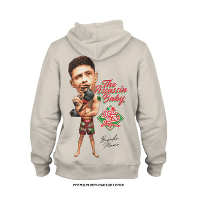 Brandon Moreno 'AB Bobble Head' Premium Hoodie (Natural) — back