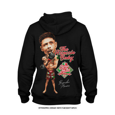 Brandon Moreno 'AB Bobble Head' Heavyweight Hoodie (Black) — back