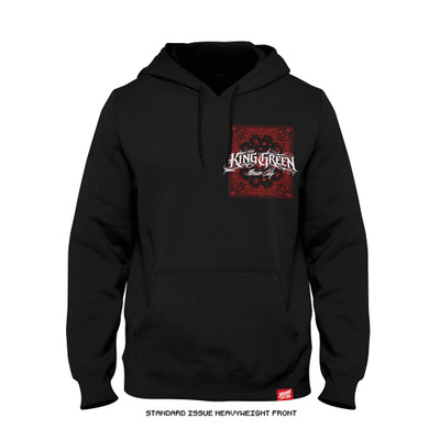 Bobby 'KING' Green 'BANDANA' Heavyweight Hoodie (Black) — front