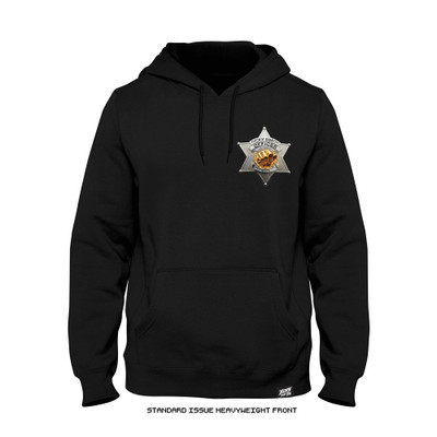 Ricky Simon 'Back the Badge' Premium + Standard Issue  Heavyweight Hoodie (Black) — front
