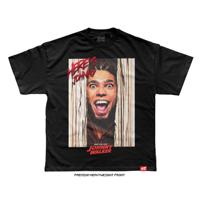 Johnny Walker 'HERE'S JOHNNY BIG FRONT' Tee (Black) — front