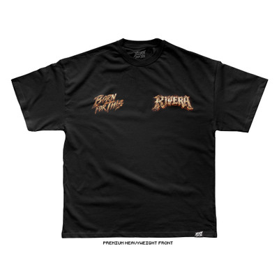 Cisco Rivera UNF fight capsule tee (Black) — Premium Heavyweight, front