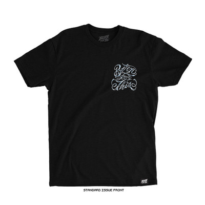 Chrome Script by GRAFIK tee (Black) — Standard Issue, front