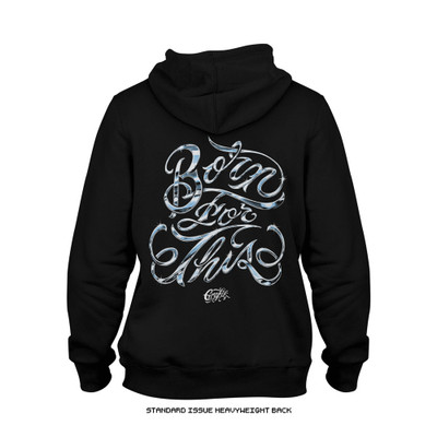 Chrome Script by GRAFIK heavyweight hoodie (Black) — Standard Issue, back