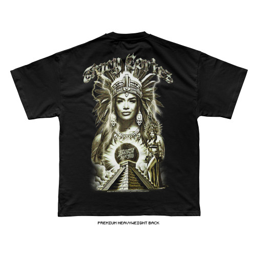 Tracy Cortez 'Aztec Goddess' Tee (Black) — back