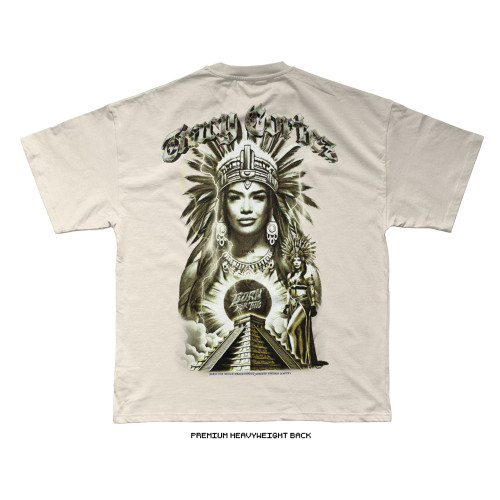 Tracy Cortez 'Azteca Goddess' Tee (Natural) — back