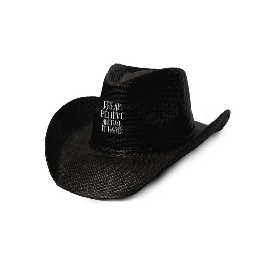 Diego Lopes Dream Believe Western Cowboy Hat (Black) — front