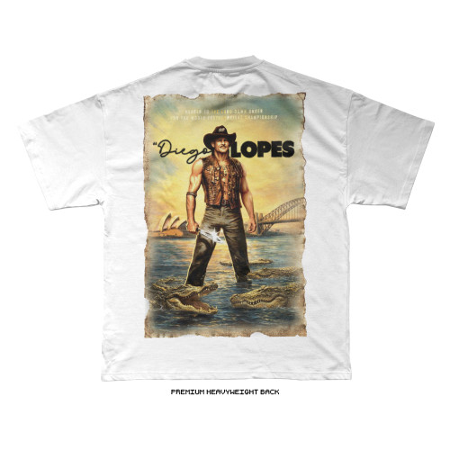 Diego Lopes UFC 325 'Diego Dundee' Tee (White) — back